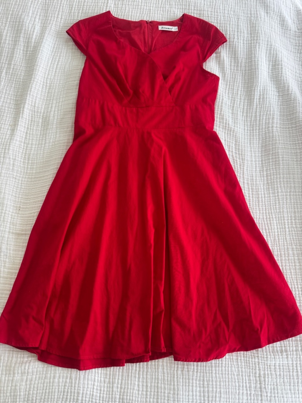 Bright Red Fit-and-Flare Dress